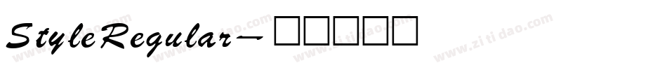 Style Regular字体转换